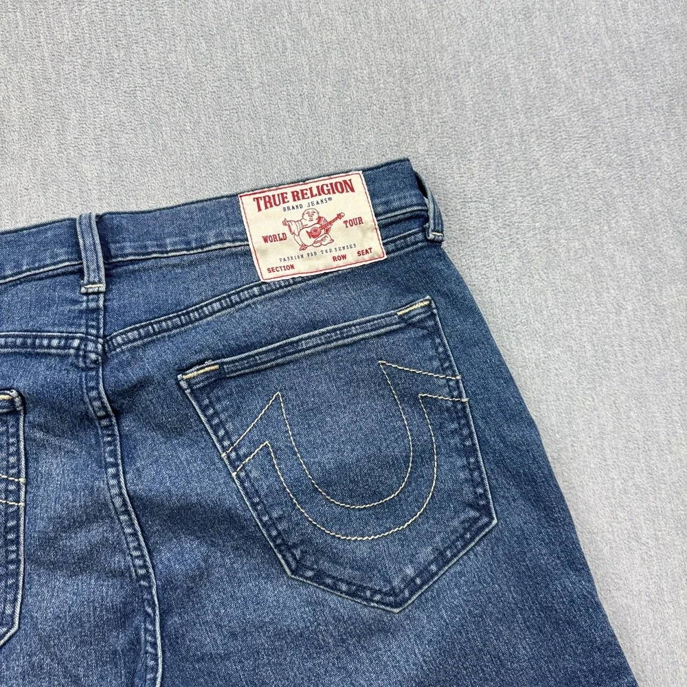 True Religion Jeans Mens 34x31 Rocco Moto Skinny Denim Pants Relaxed Casual NWT